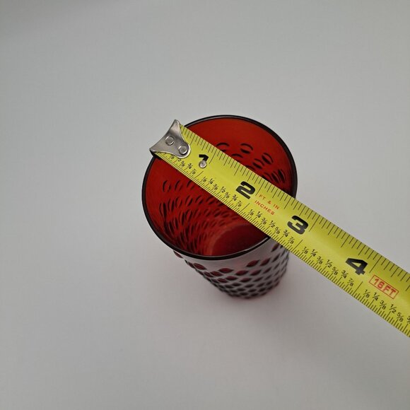 Red Anchor Hocking Hobnail Glass Tumbler - Picture 6 of 7